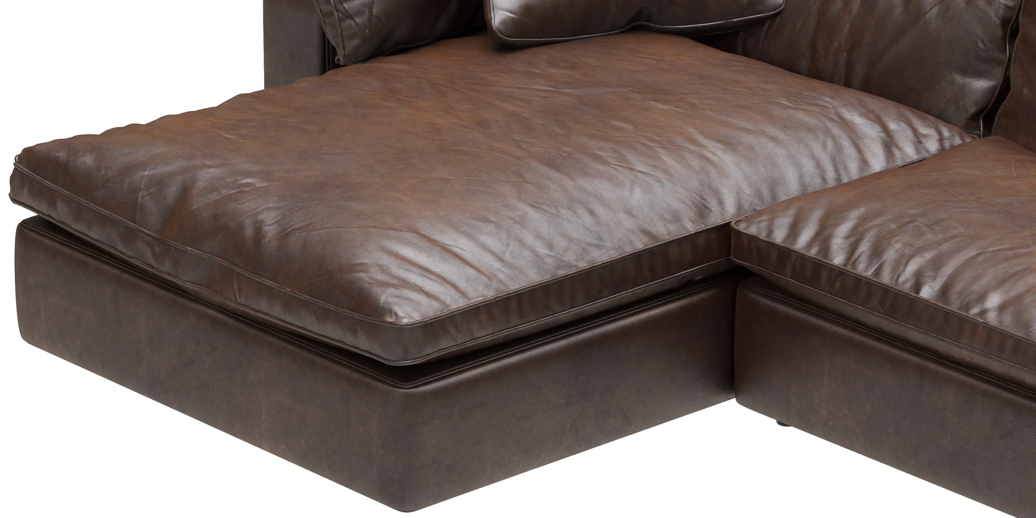 Restoration Hardware Cloud Leather Sofa Chaise Sectional — 3D model preview 6