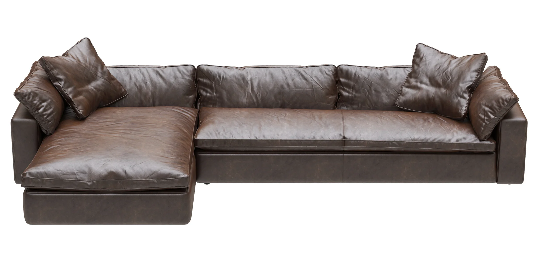 Restoration Hardware Cloud Leather Sofa Chaise Sectional — 3D model preview 8