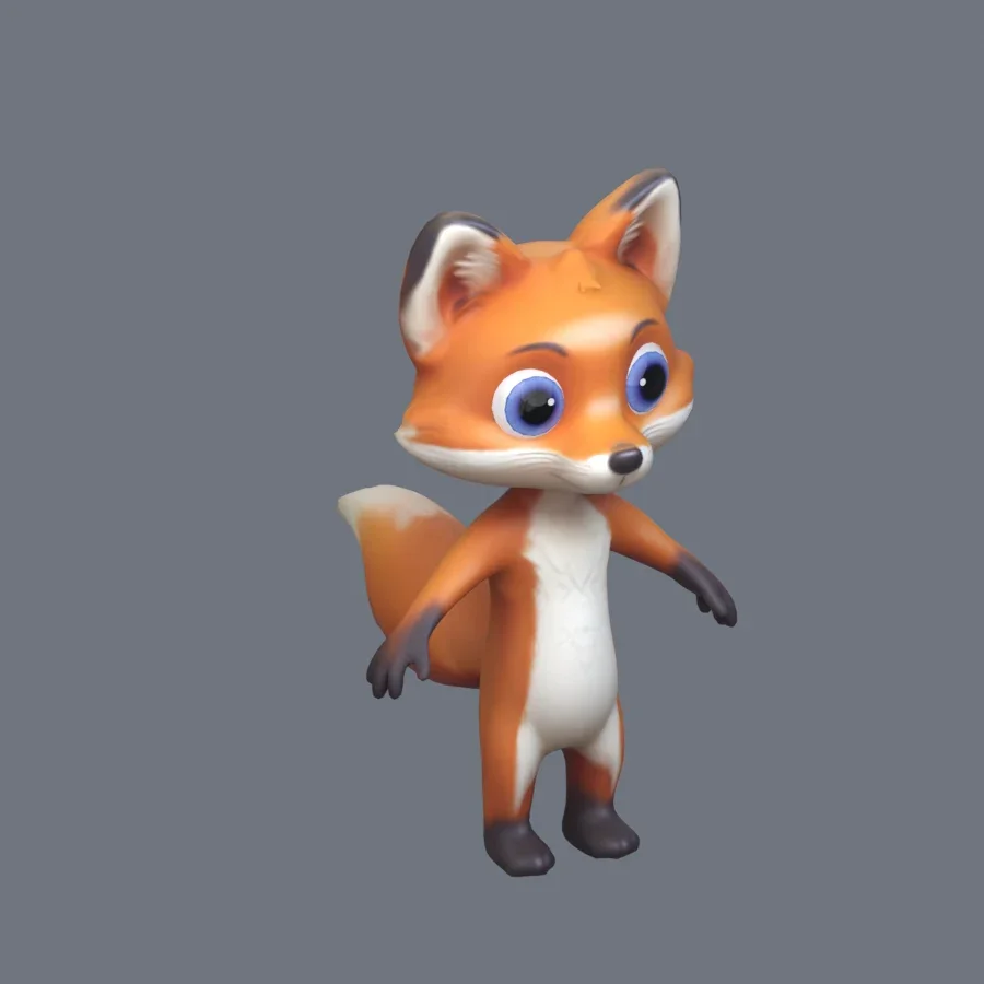 Anthro Fox Rigged, 3D model preview 2