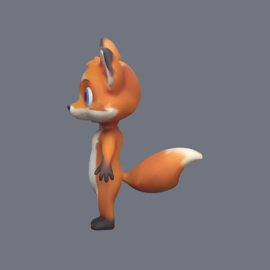 Anthro Fox Rigged, 3D model preview 3