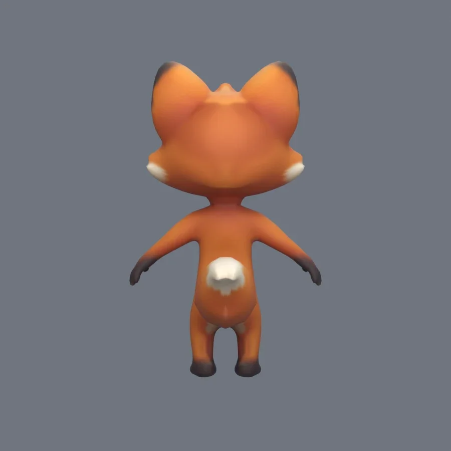Anthro Fox Rigged, 3D model preview 4