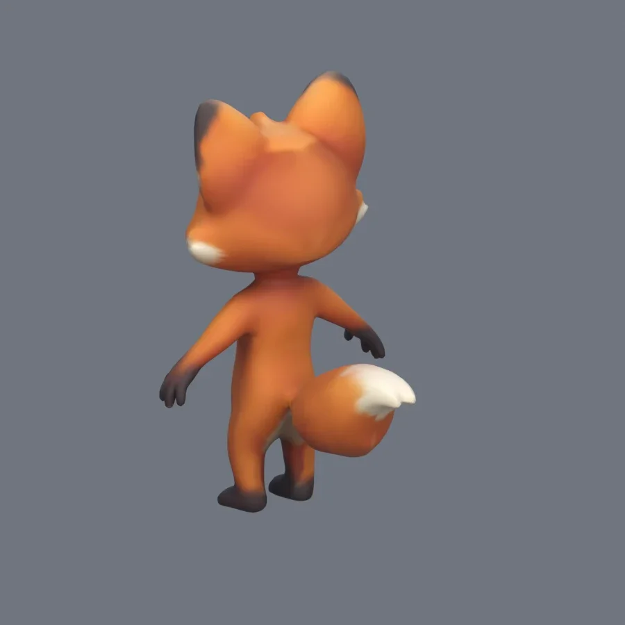 Anthro Fox Rigged, 3D model preview 6