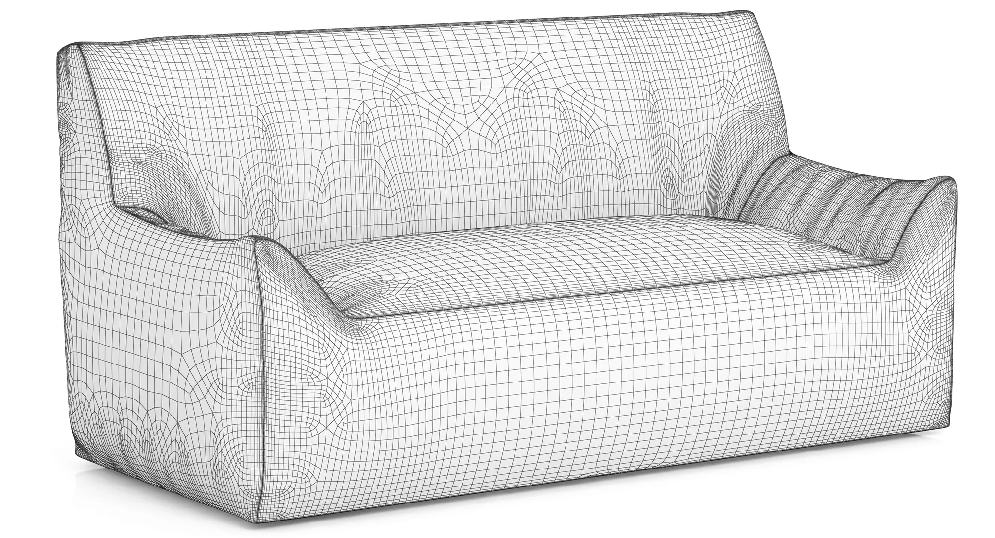 RH Teen Berlin Lounge Canvas Sofa — 3D model preview 3