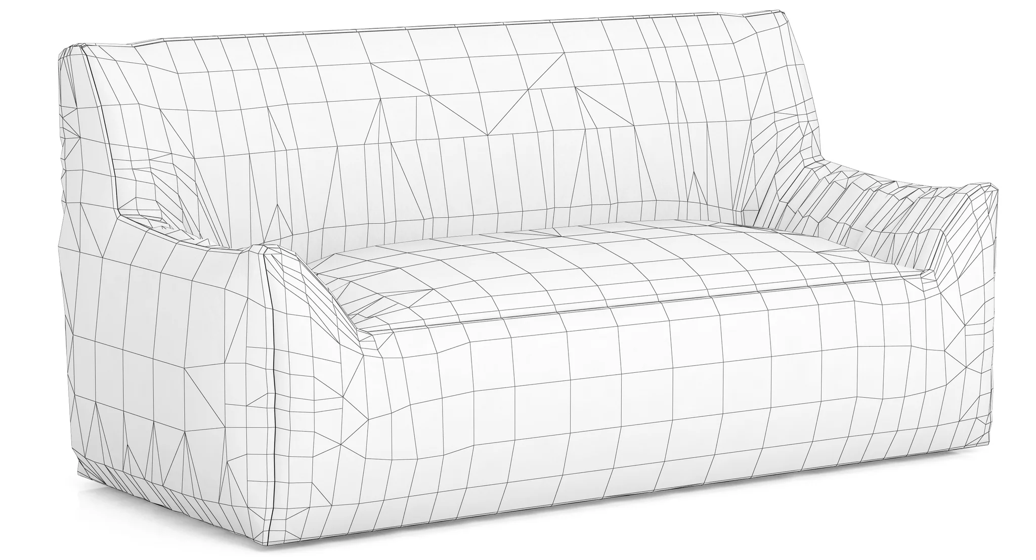 RH Teen Berlin Lounge Canvas Sofa — 3D model preview 4