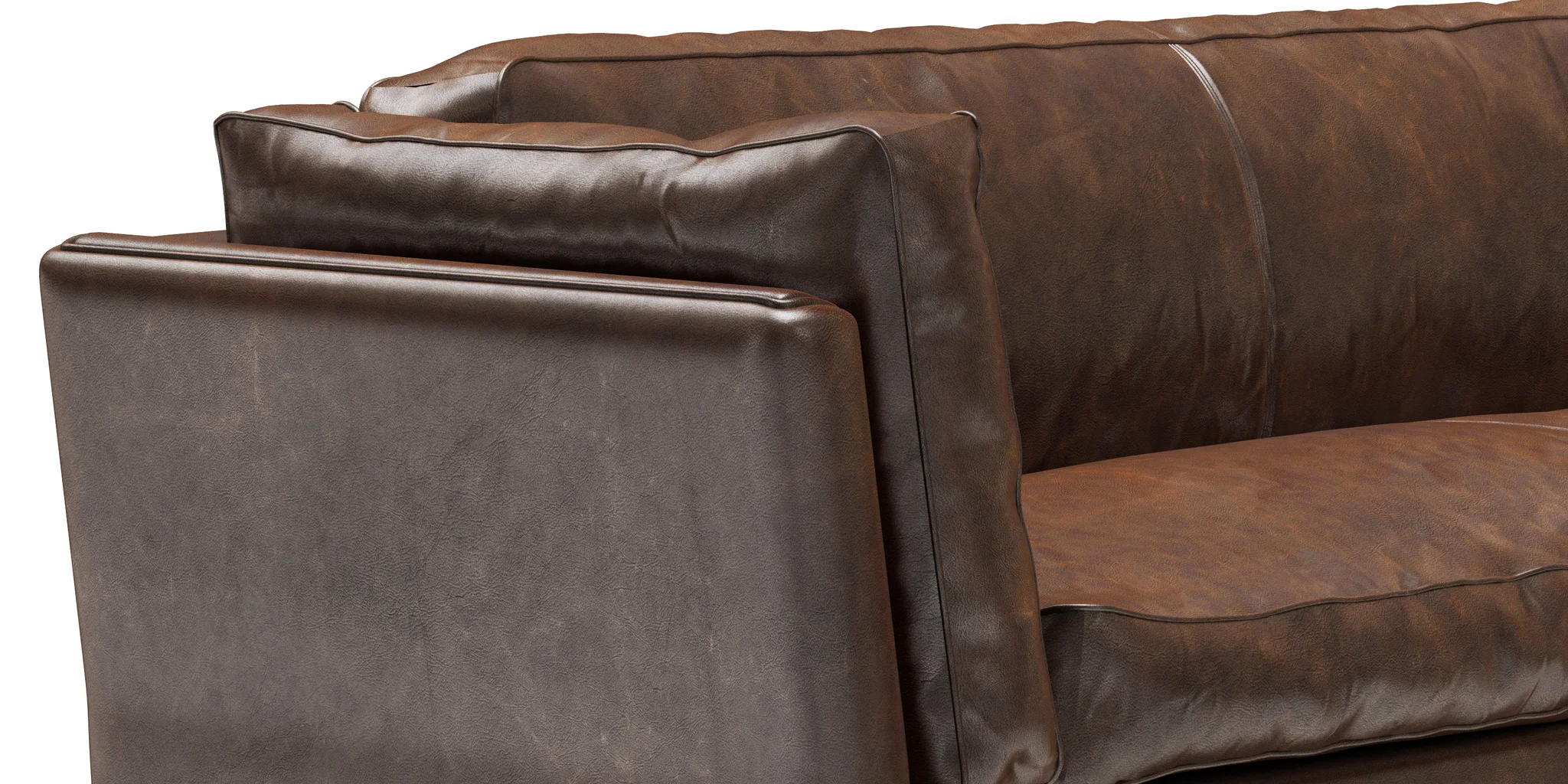 Restoration Hardware Sorensen Leather Sofa, 3D model preview 6