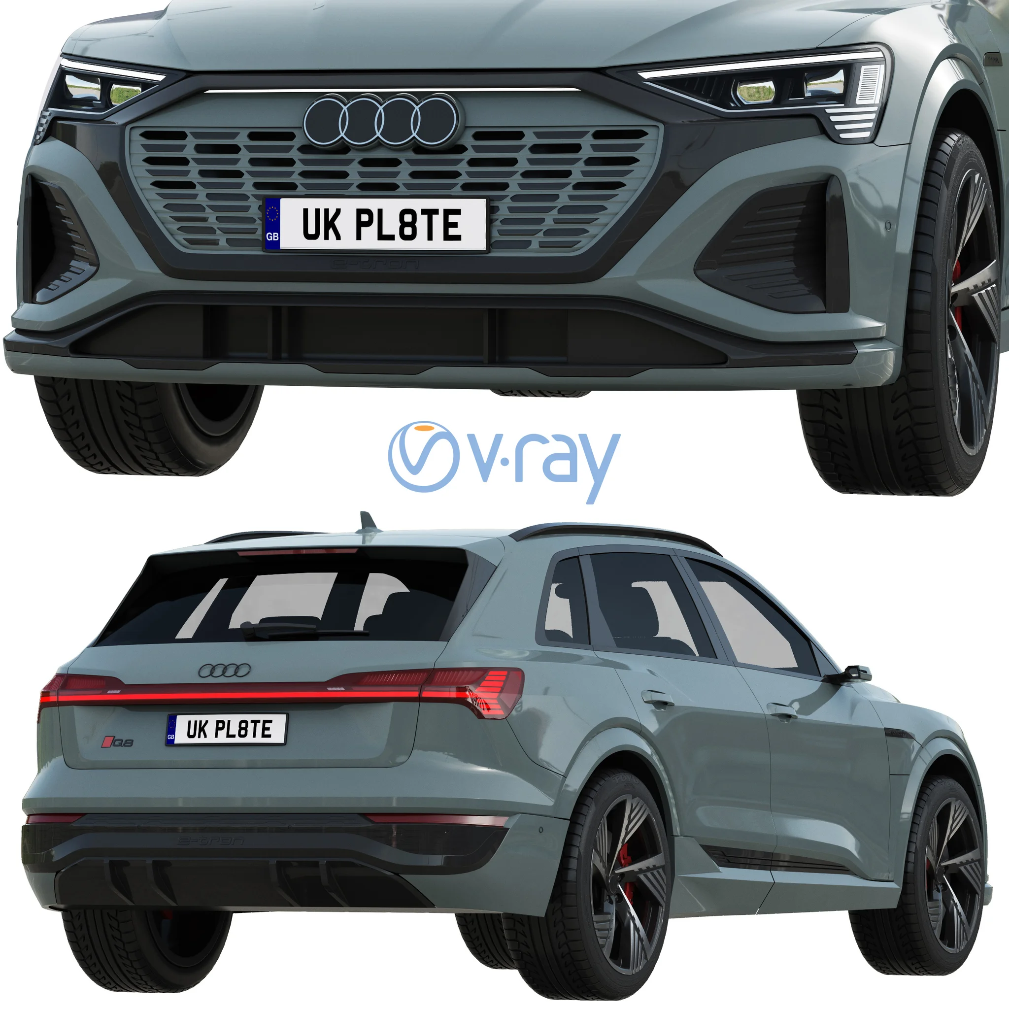 Audi Q8 E Tron Quattro, 3D model preview 5