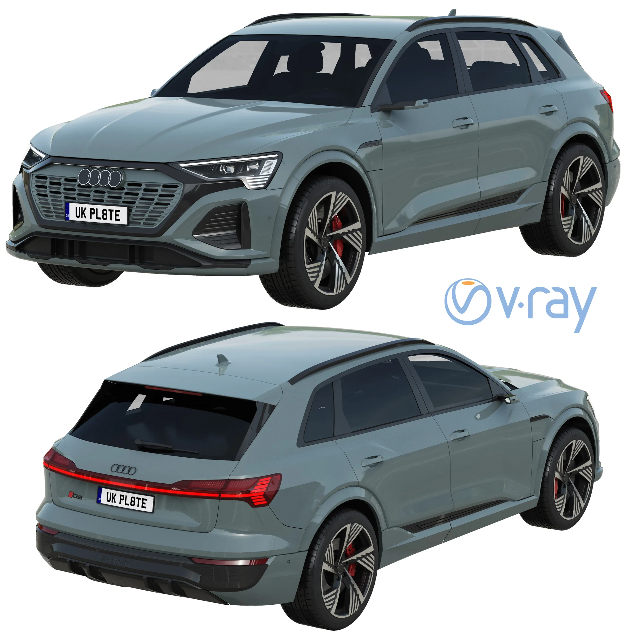 Audi Q8 E Tron Quattro, 3D model preview 14