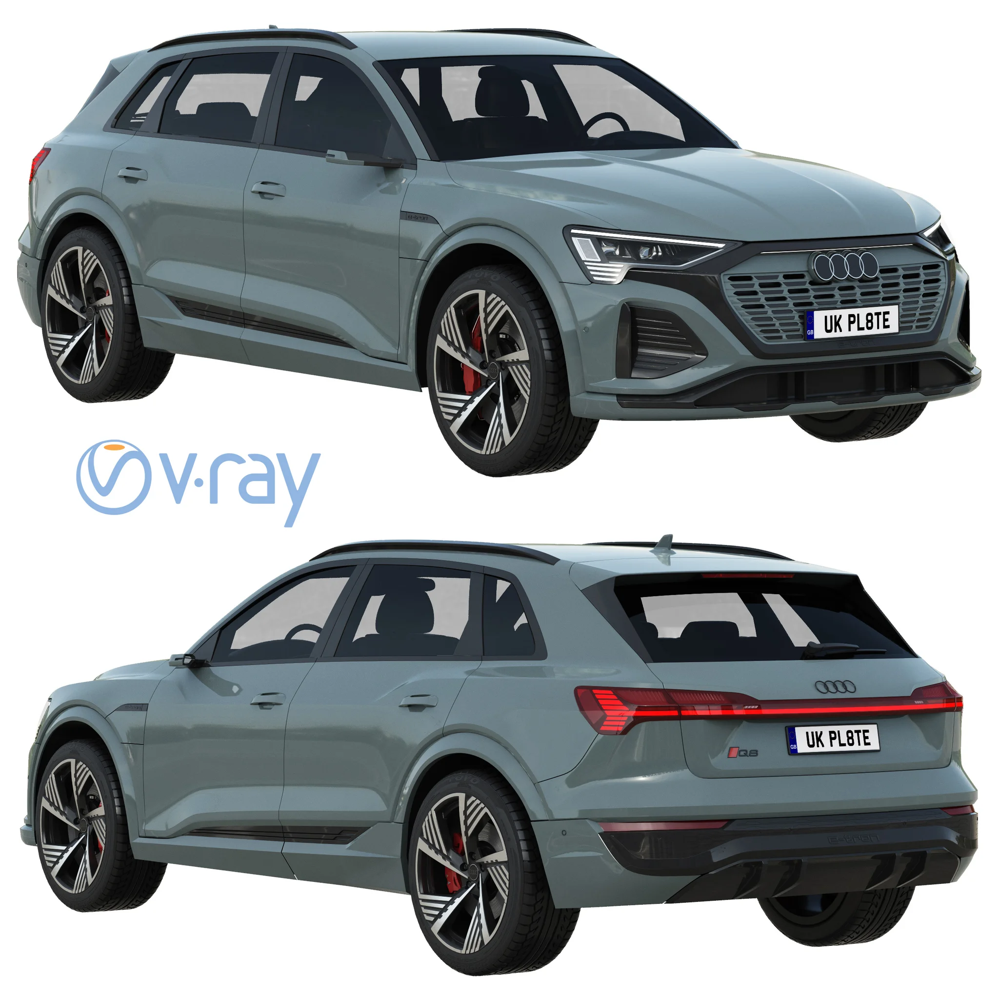 Audi Q8 E Tron Quattro, 3D model preview 20