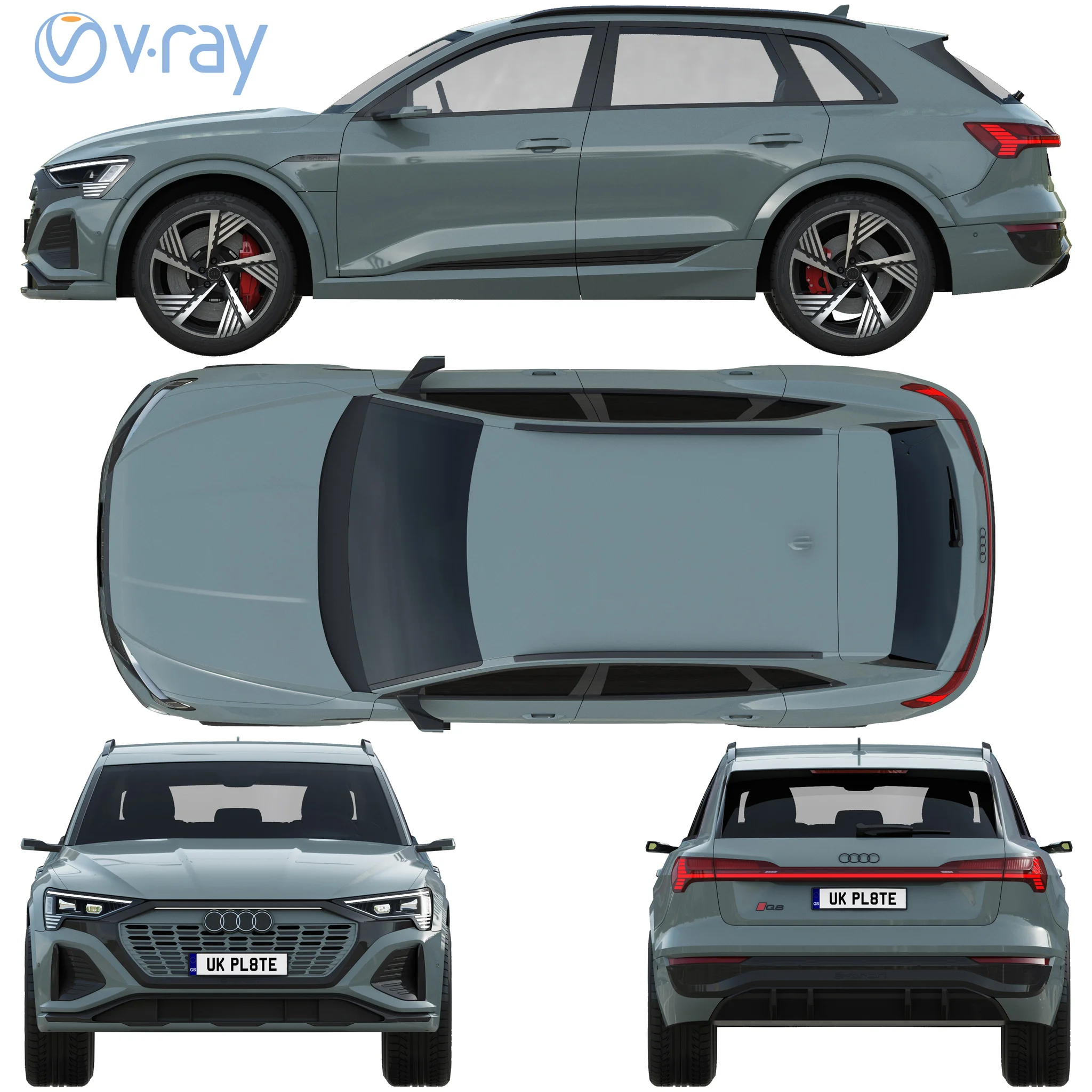 Audi Q8 E Tron Quattro, 3D model preview 30