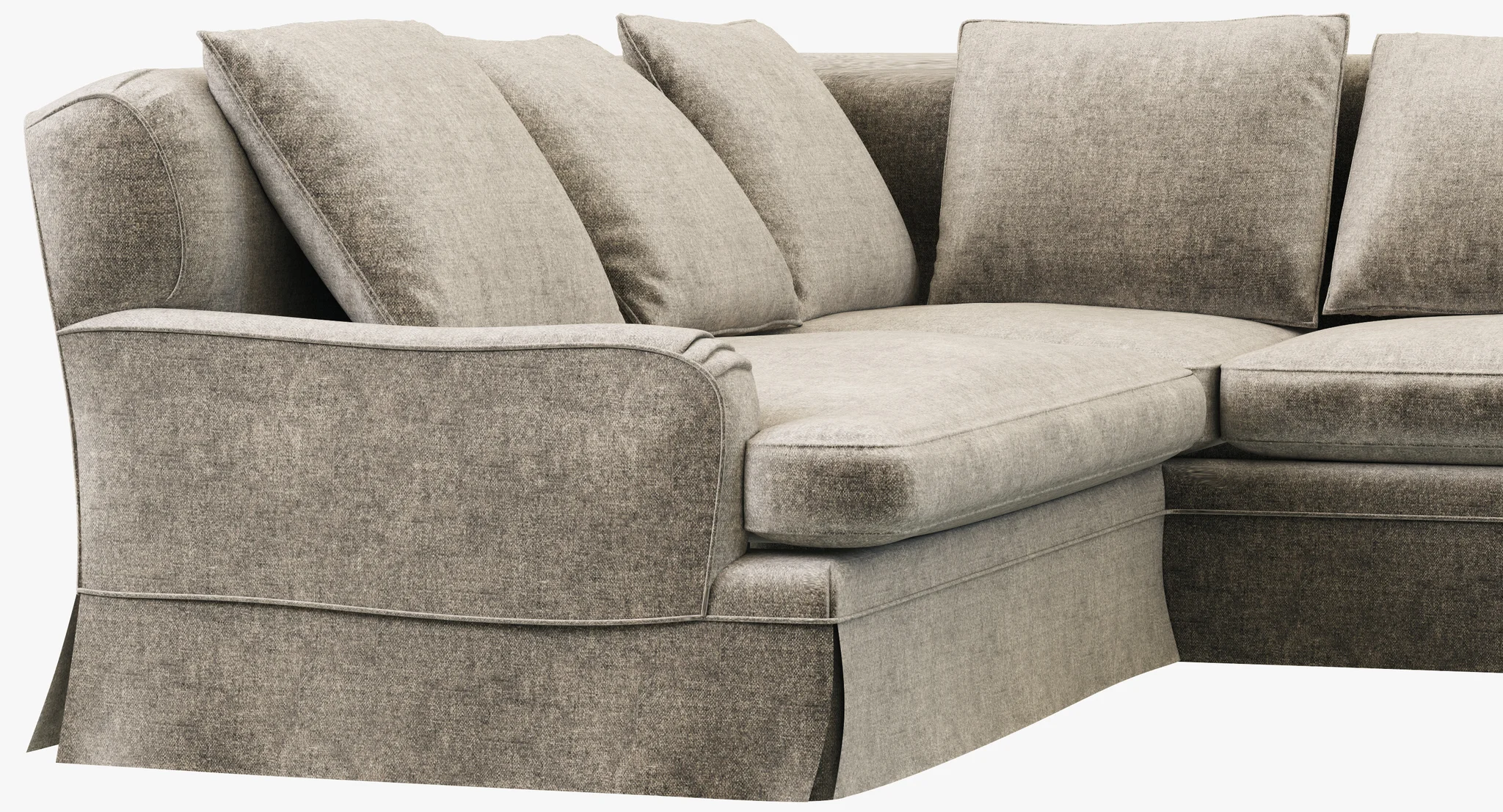 Restoration Hardware Belgian Classic Roll Arm Slipcovered U Sofa Sectional — 3D model preview 4