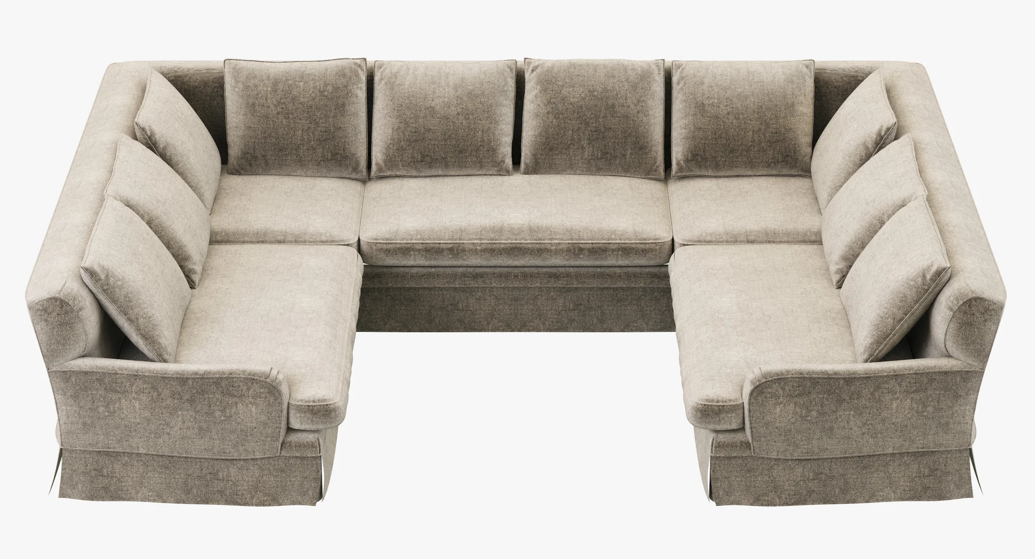 Restoration Hardware Belgian Classic Roll Arm Slipcovered U Sofa Sectional — 3D model preview 6