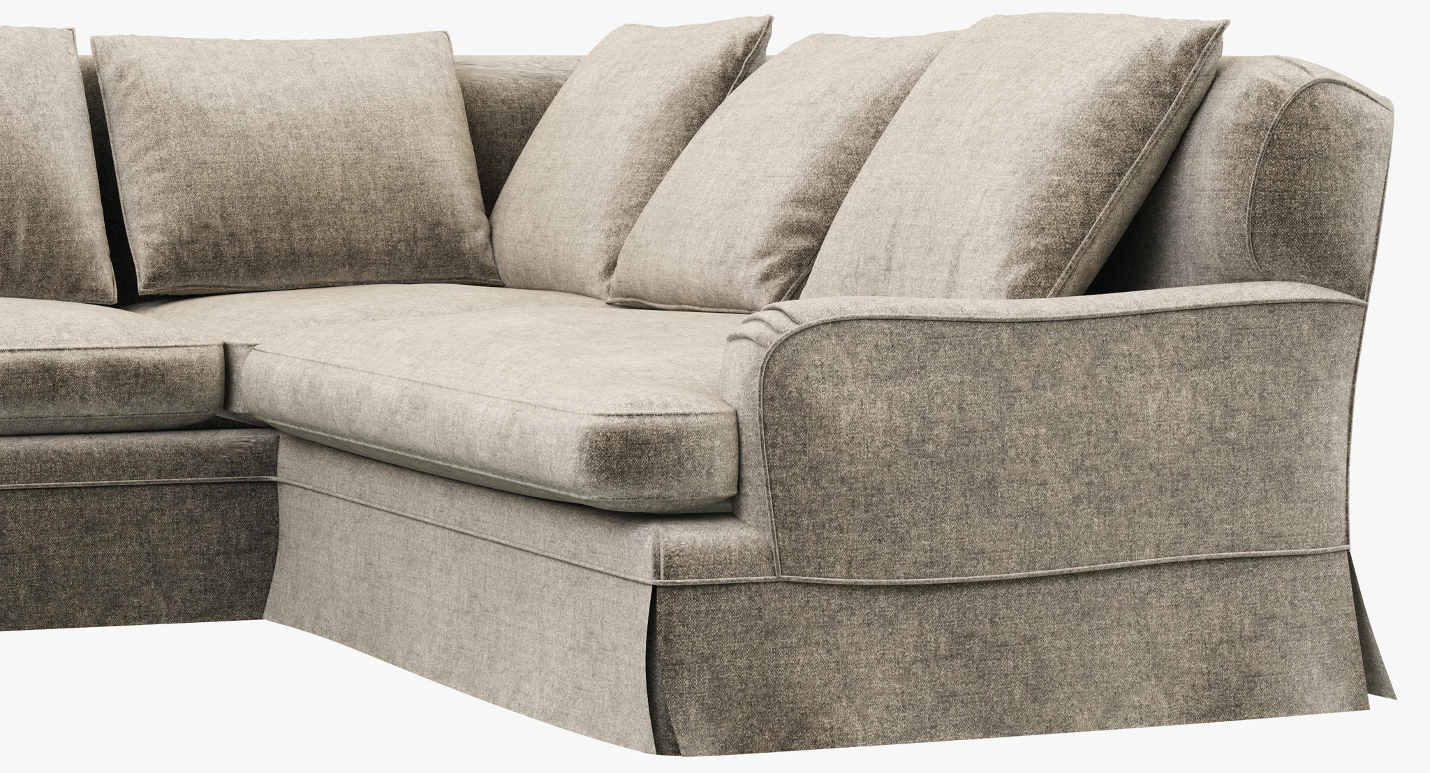 Restoration Hardware Belgian Classic Roll Arm Slipcovered U Sofa Sectional — 3D model preview 7