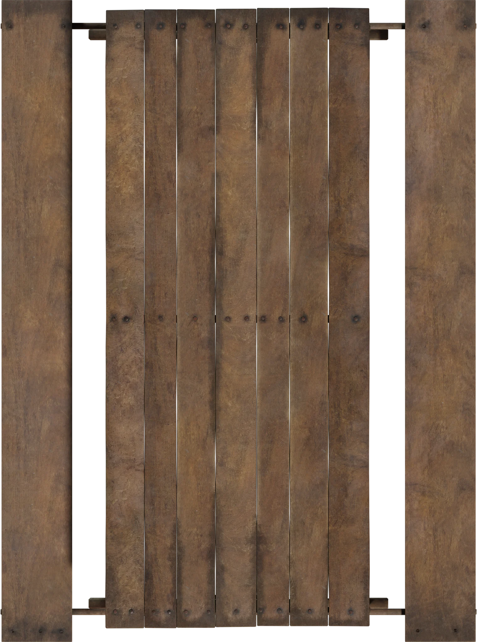 Rustic Wooden Picnic Table with Benches, 3D model preview 4
