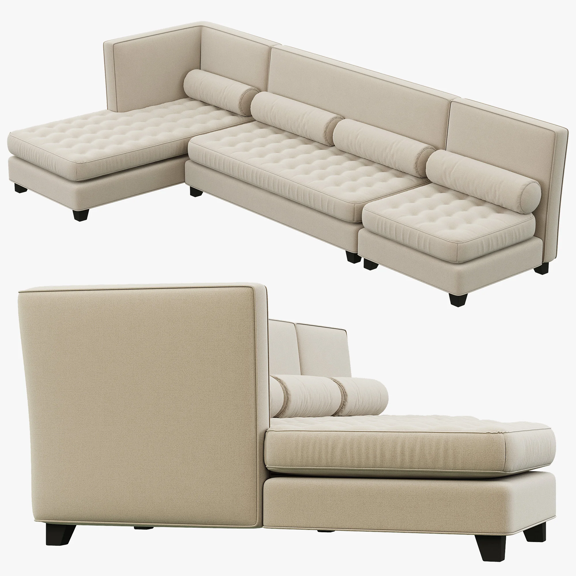 RH Teen Rylin Tufted Lounge Set — 3D model preview 2