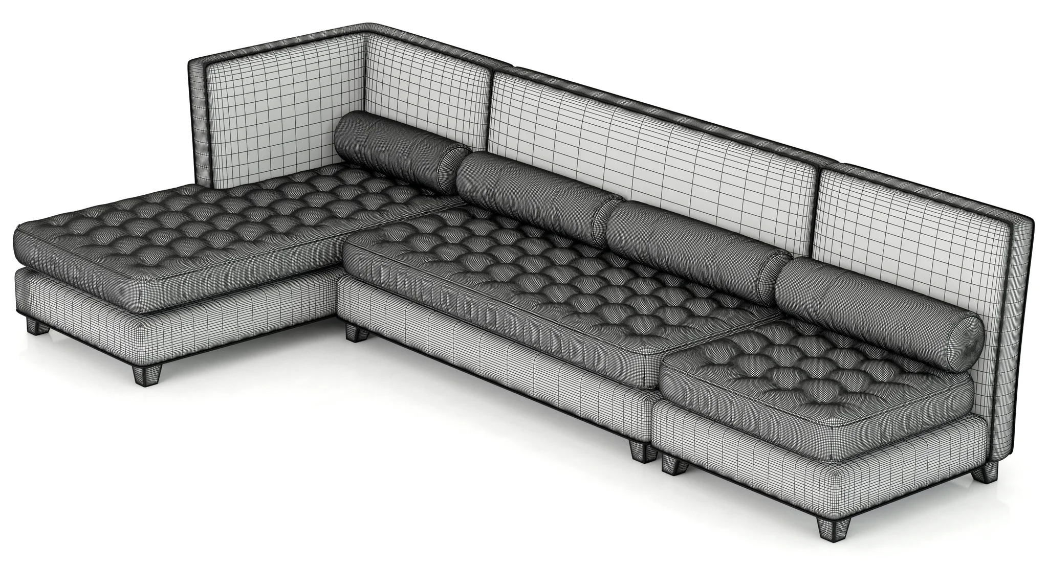 RH Teen Rylin Tufted Lounge Set — 3D model preview 3