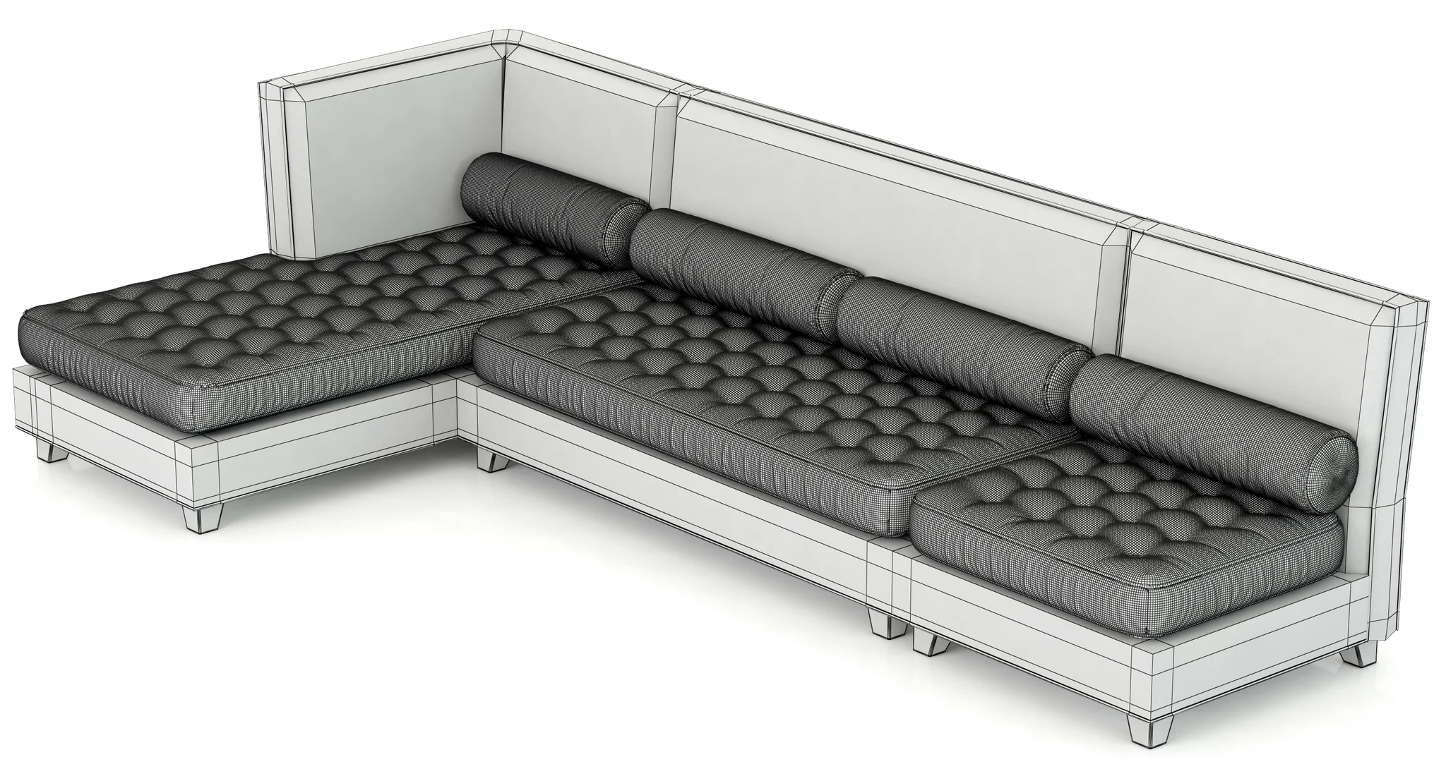 RH Teen Rylin Tufted Lounge Set — 3D model preview 4