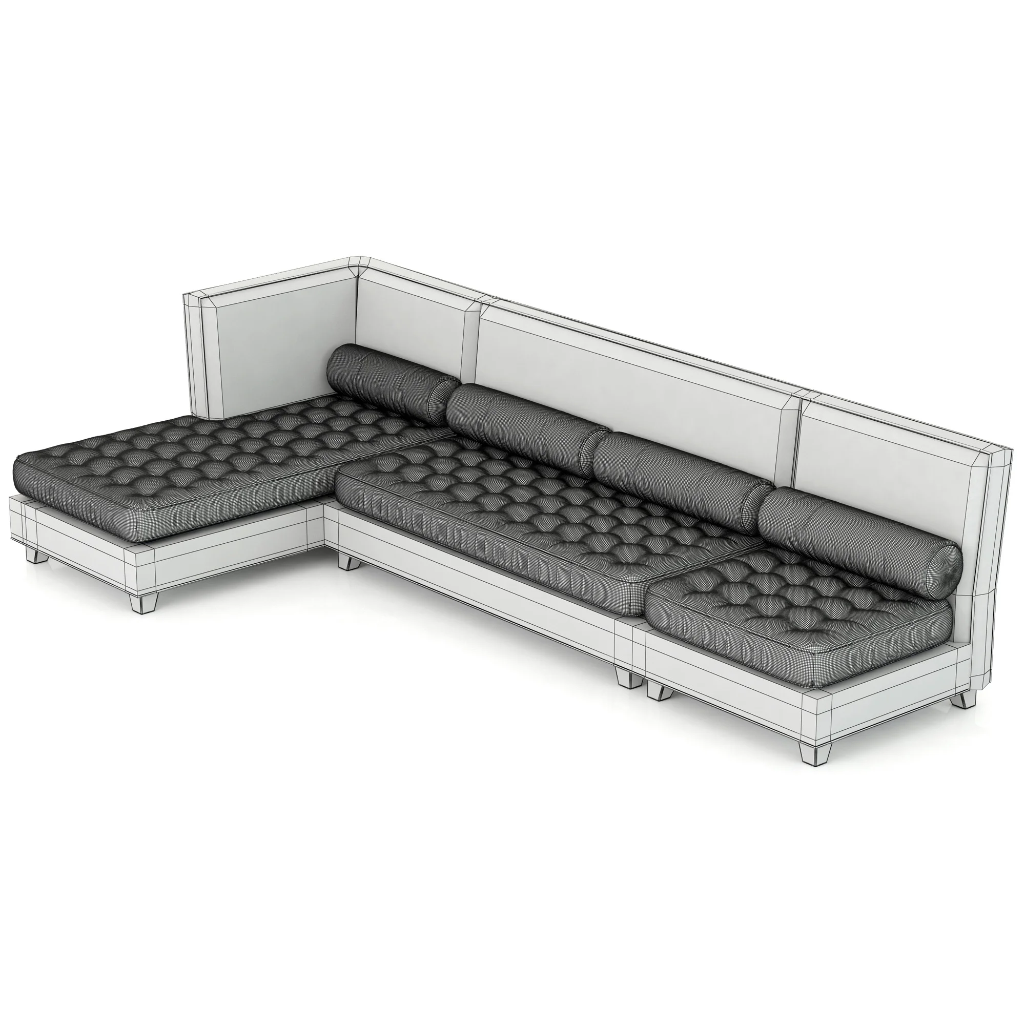 RH Teen Rylin Tufted Lounge Set — 3D model preview 5