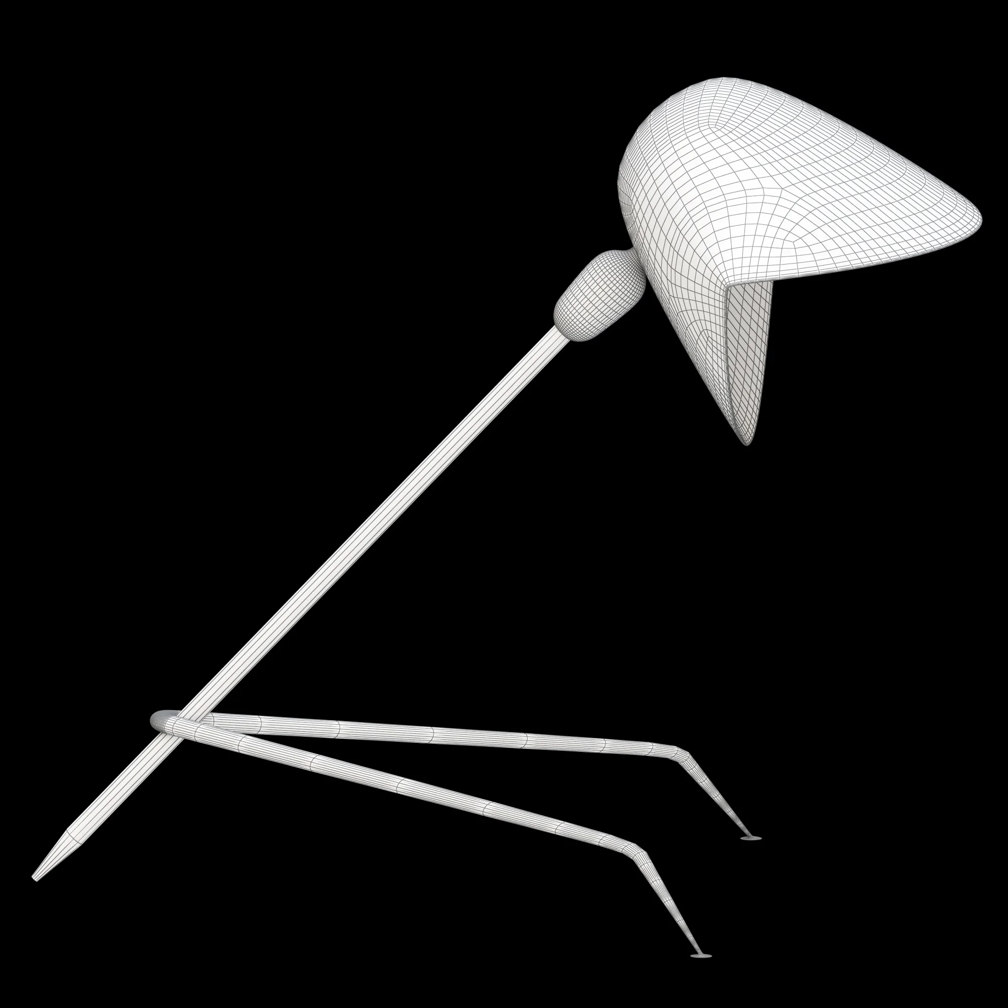 Serge Mouille Tripod Desk Lamp — 3D model preview 5