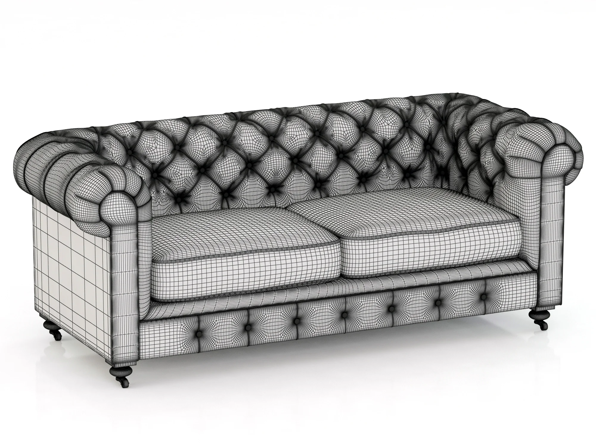 Restoration Hardware Petite Kensington Upholstered Sofa — 3D model preview 3