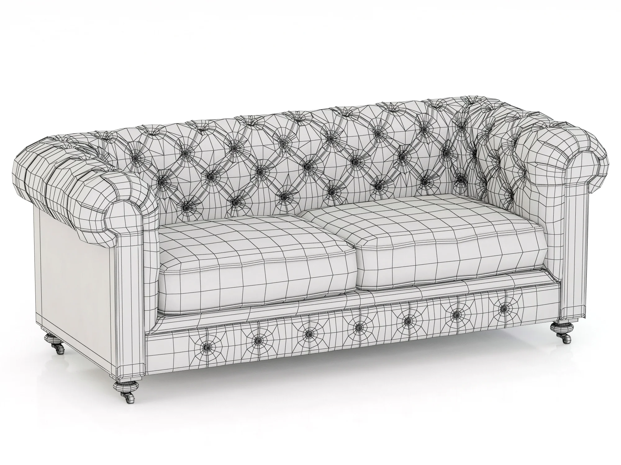 Restoration Hardware Petite Kensington Upholstered Sofa — 3D model preview 4