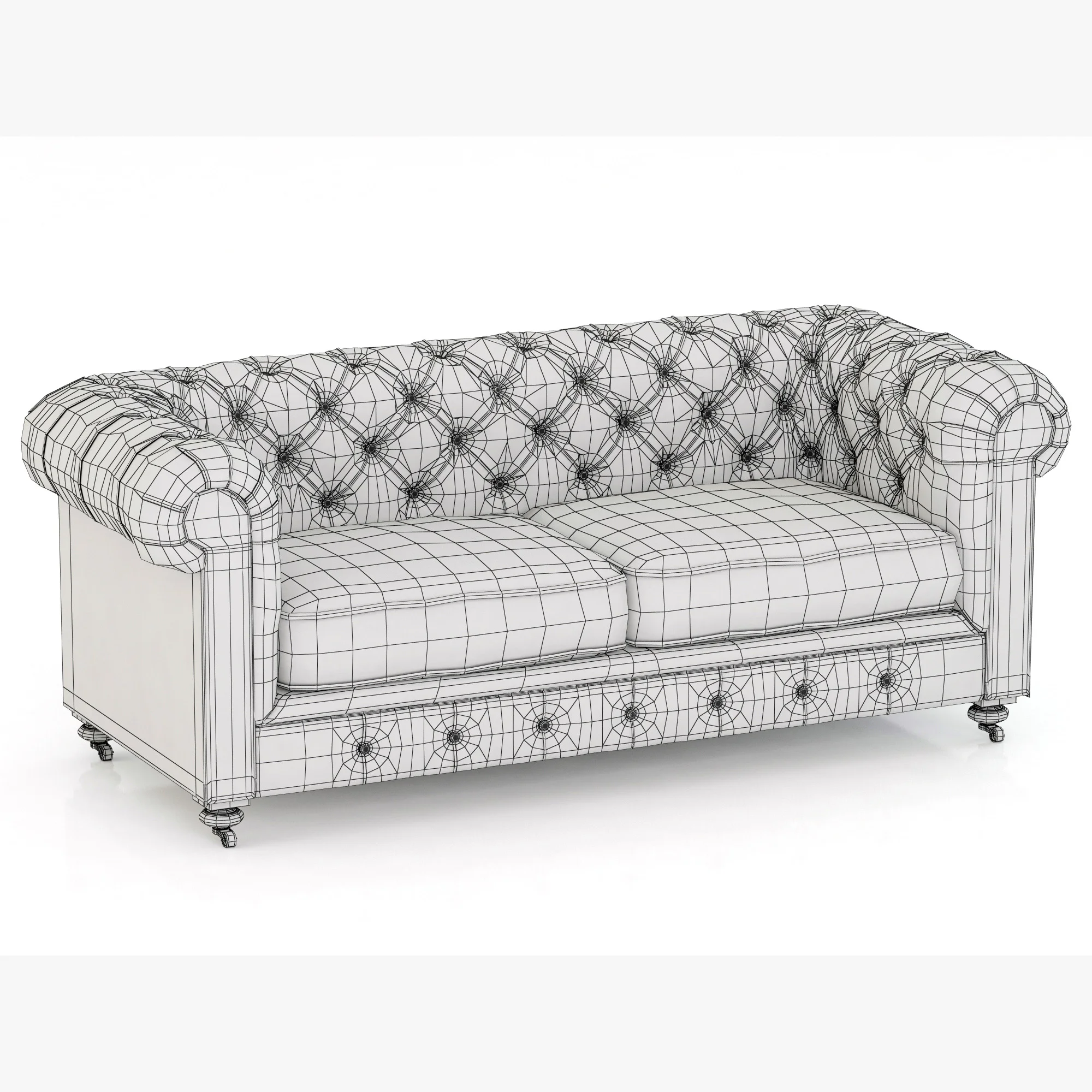 Restoration Hardware Petite Kensington Upholstered Sofa — 3D model preview 5
