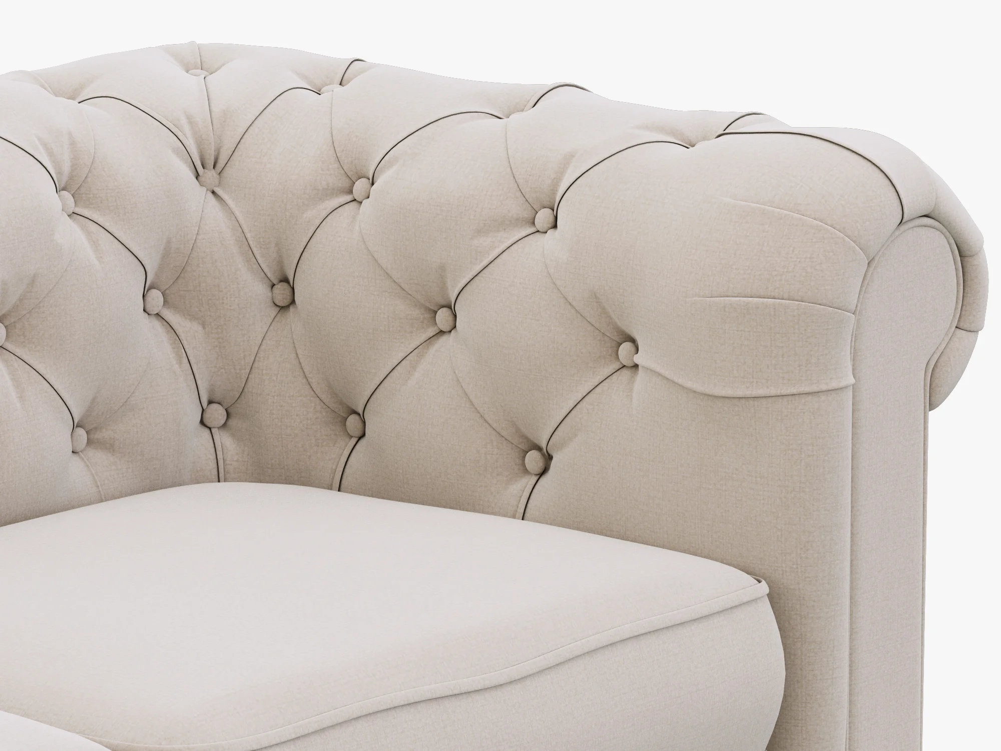 Restoration Hardware Petite Kensington Upholstered Sofa — 3D model preview 6
