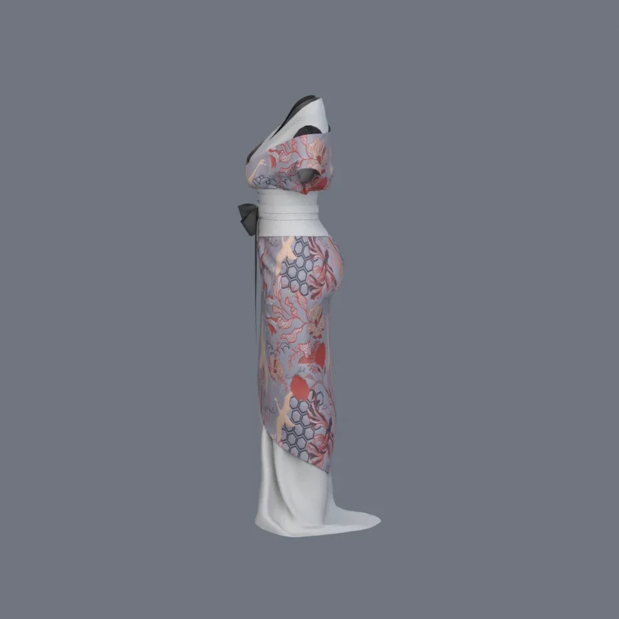 Korean Girl Kimono Outfit, 3D model preview 3
