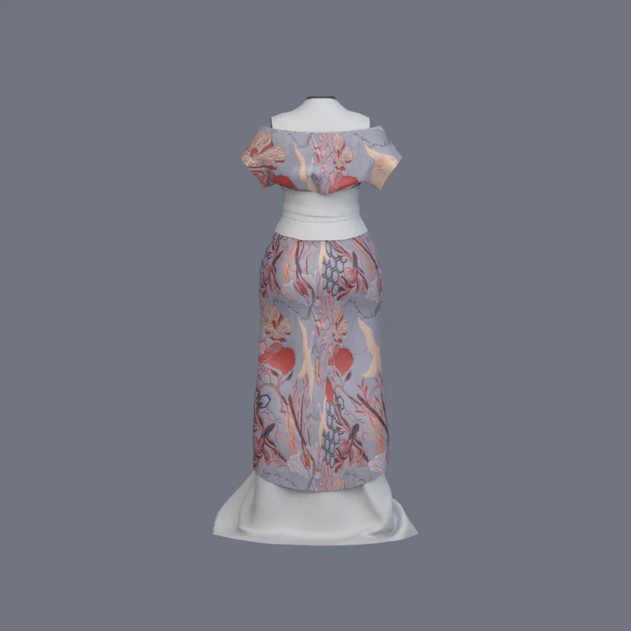 Korean Girl Kimono Outfit, 3D model preview 4