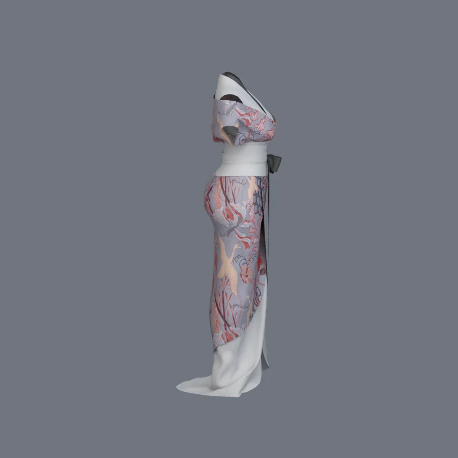 Korean Girl Kimono Outfit, 3D model preview 5