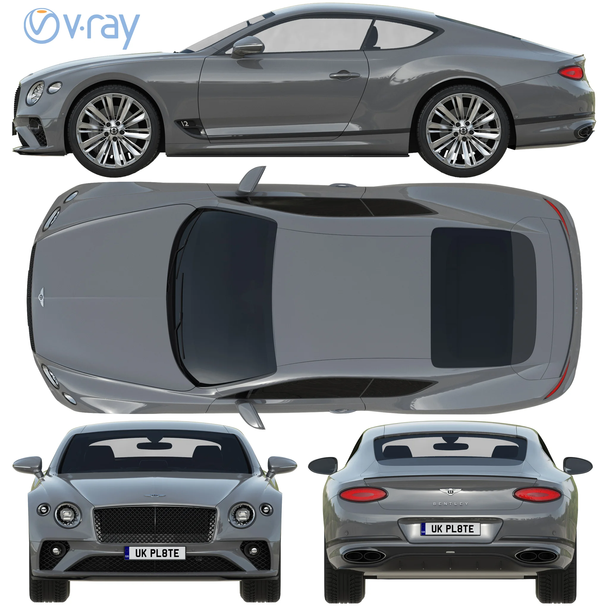 Bentley Continental GT Speed, 3D model preview 30