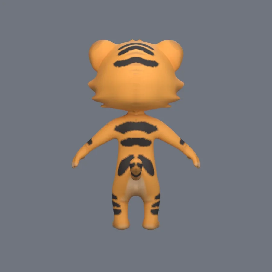 Anthro Tiger Rigged, 3D model preview 4