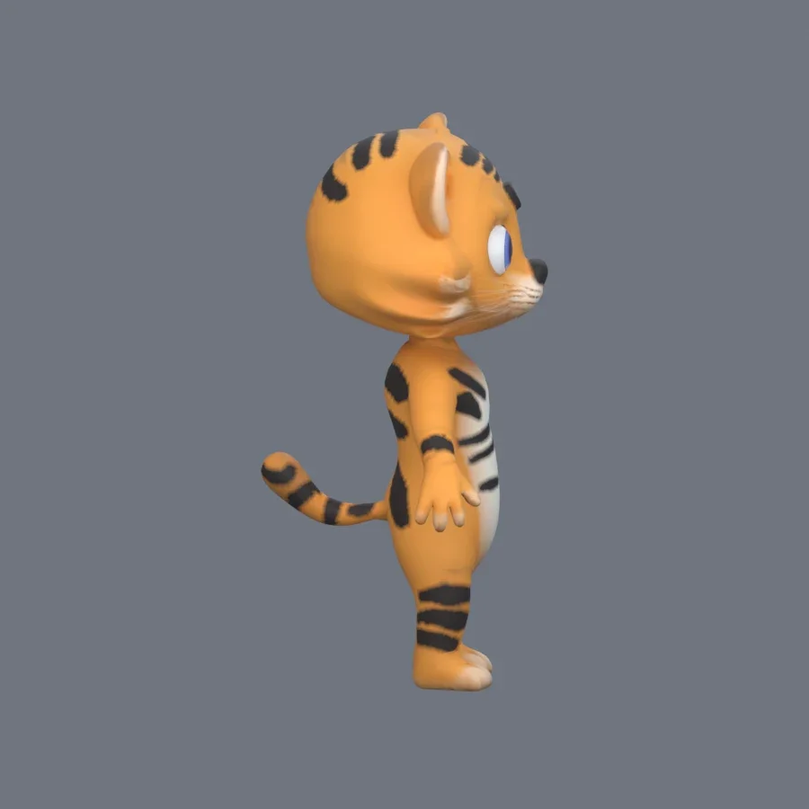 Anthro Tiger Rigged, 3D model preview 5