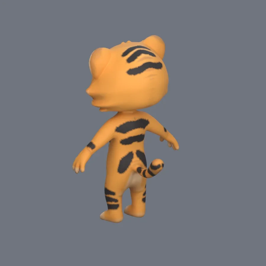 Anthro Tiger Rigged, 3D model preview 6