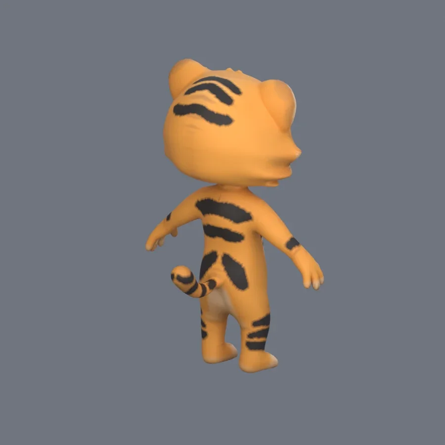 Anthro Tiger Rigged, 3D model preview 7