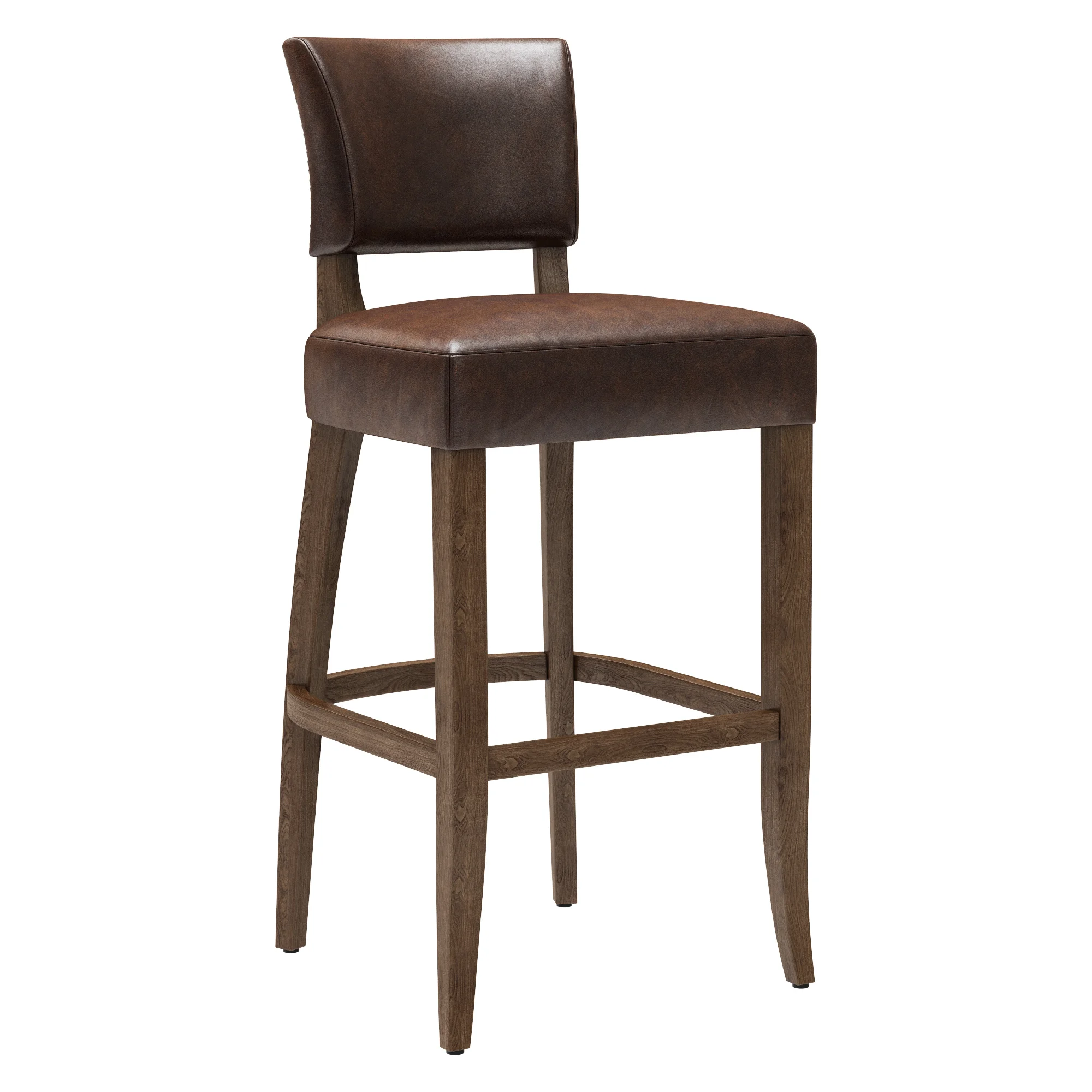 Restoration Hardware Adele Leather Stool — 3D model preview 1