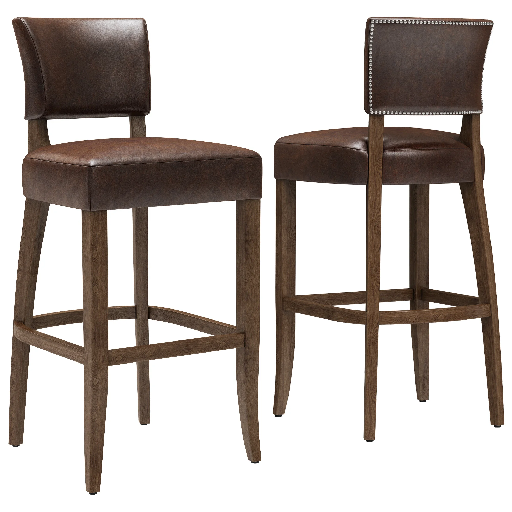 Restoration Hardware Adele Leather Stool — 3D model preview 2
