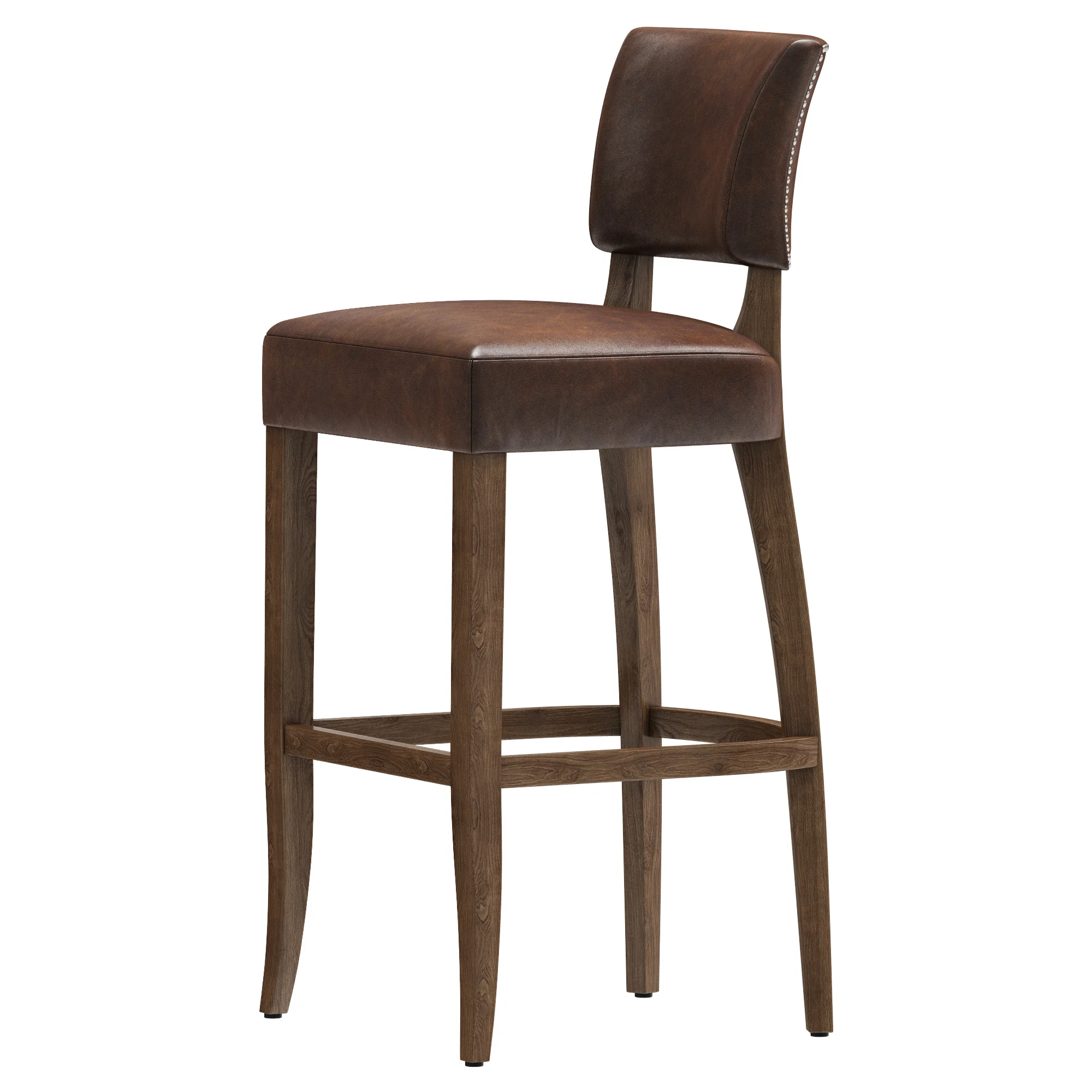 Restoration Hardware Adele Leather Stool — 3D model preview 3