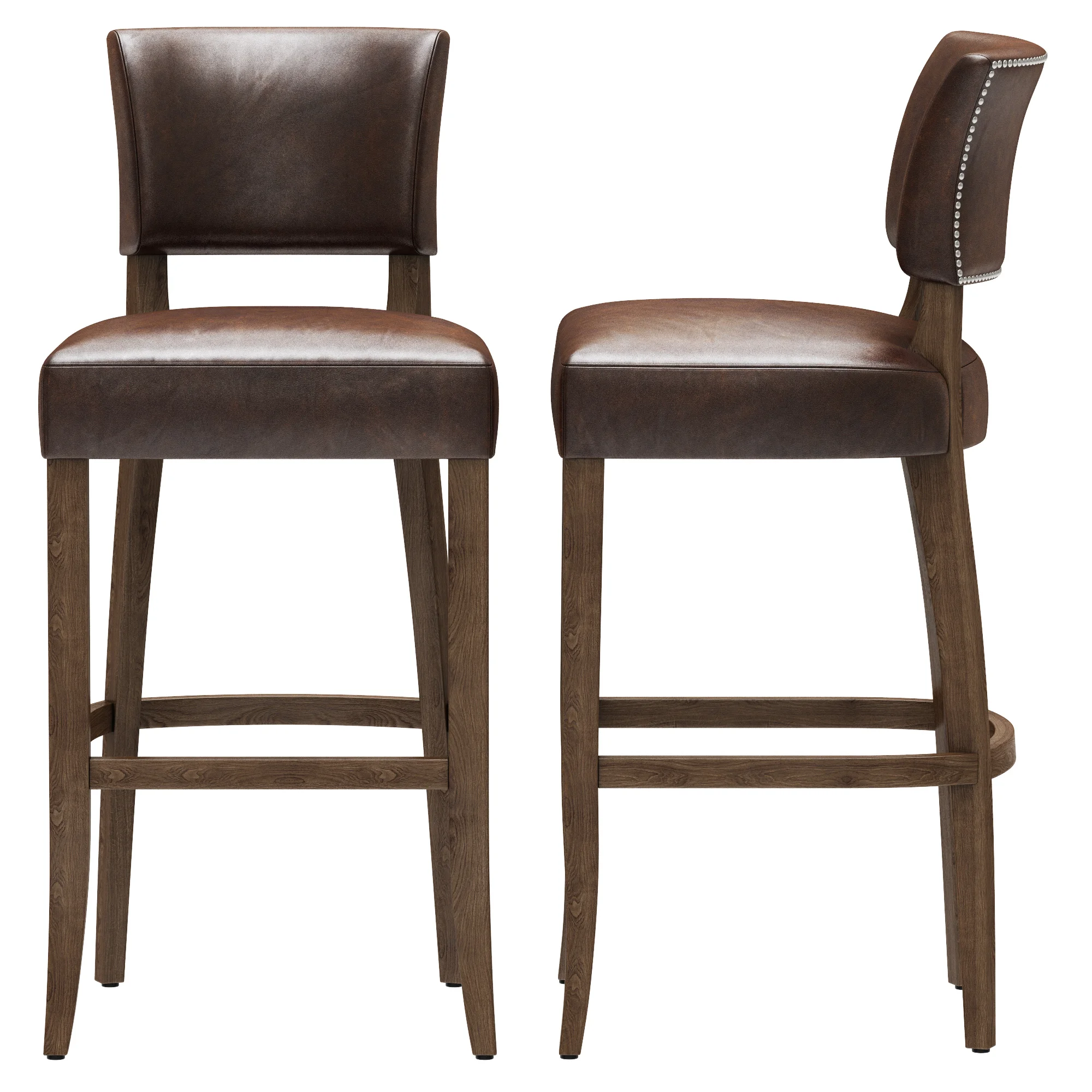 Restoration Hardware Adele Leather Stool — 3D model preview 7