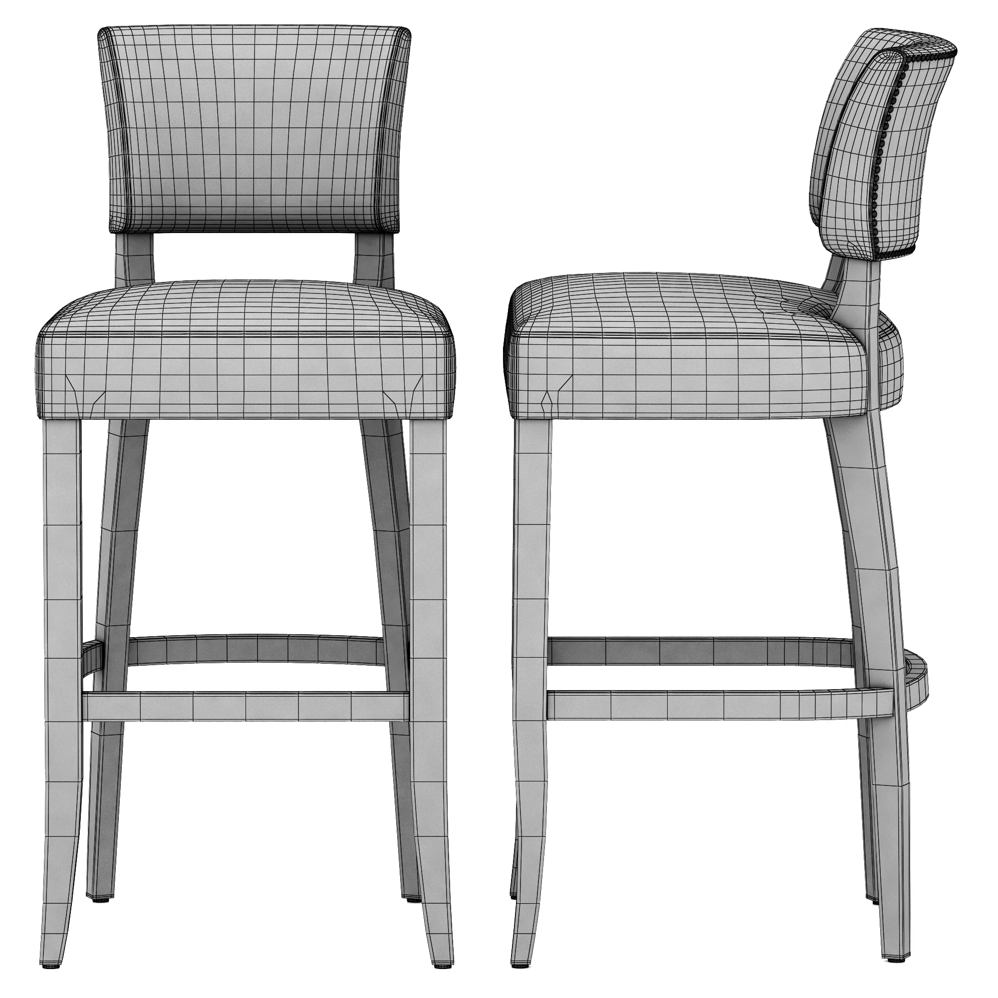 Restoration Hardware Adele Leather Stool — 3D model preview 8