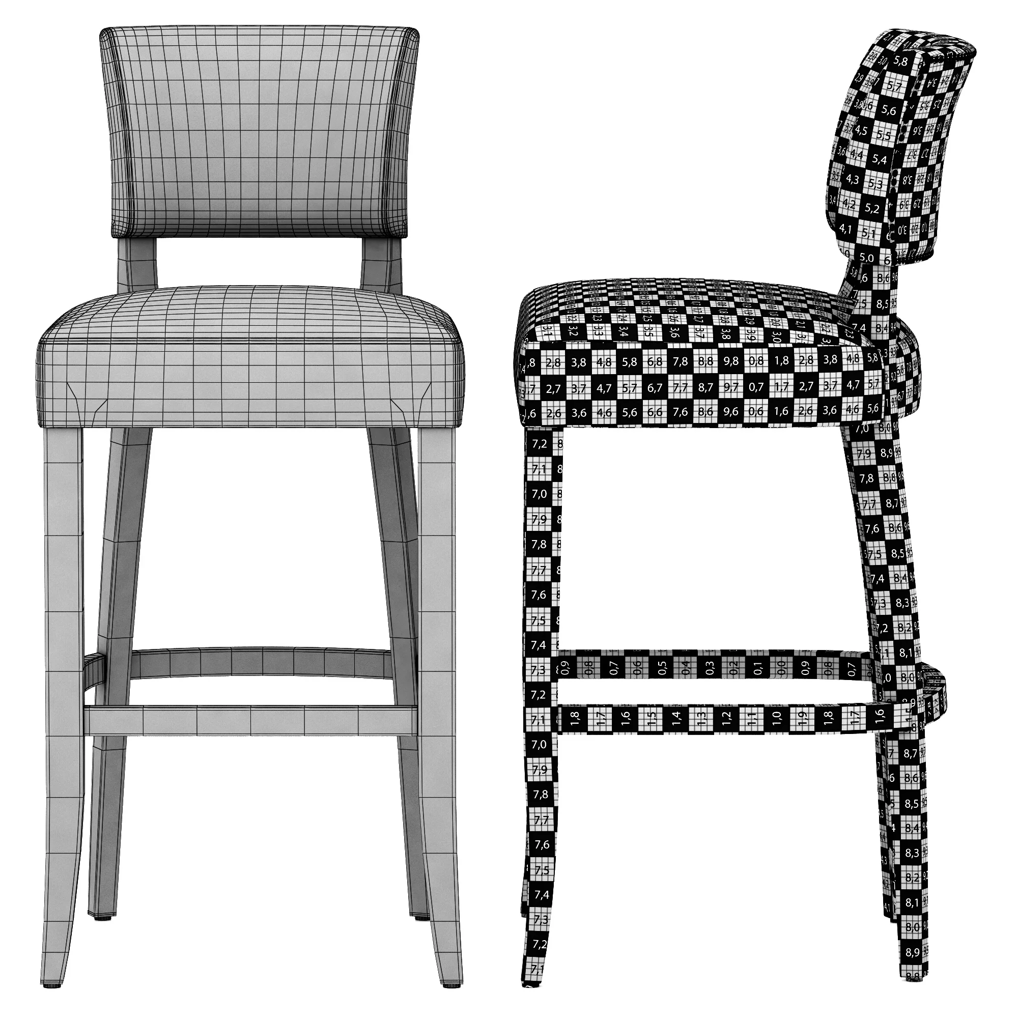 Restoration Hardware Adele Leather Stool — 3D model preview 9