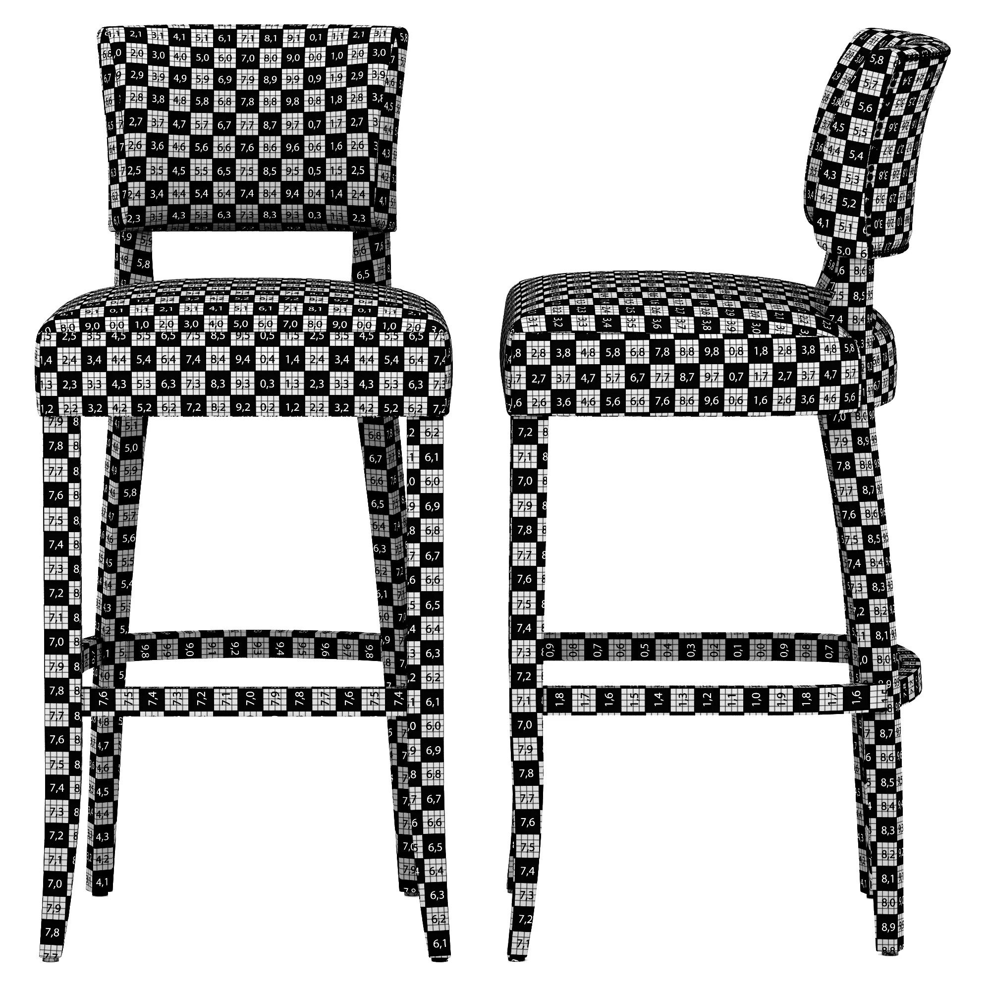 Restoration Hardware Adele Leather Stool — 3D model preview 10