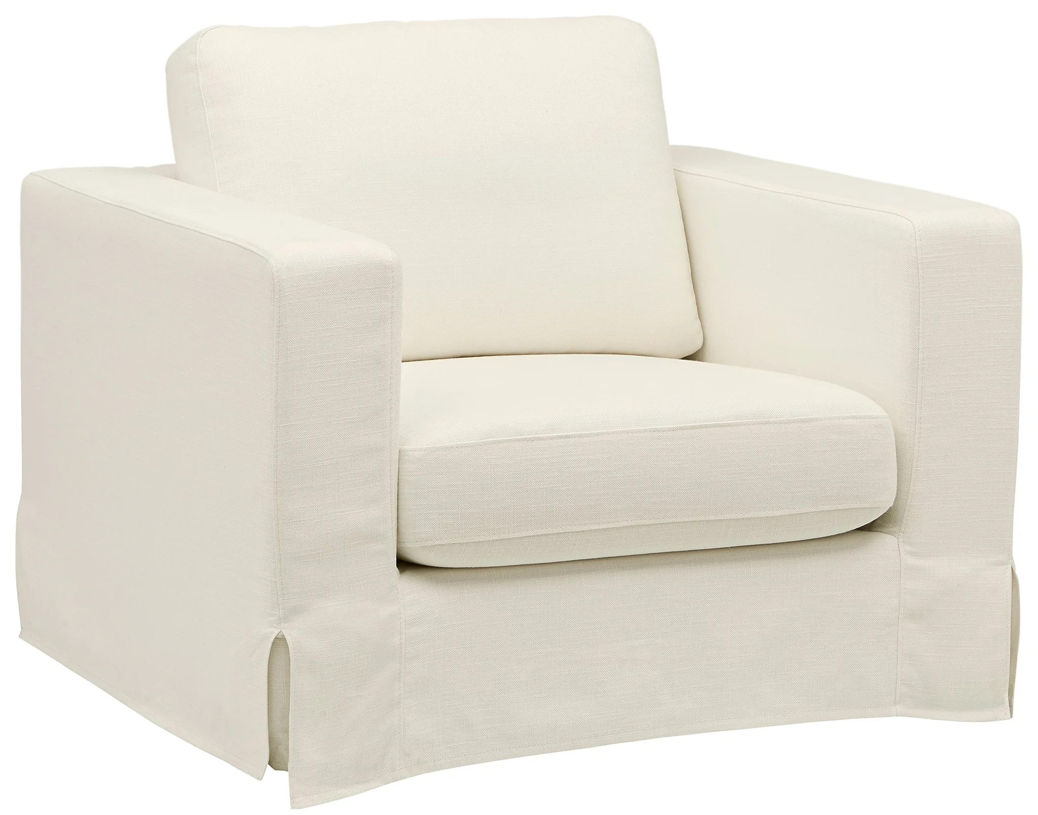 Modern Slipcovered Accent Chair in Optic White