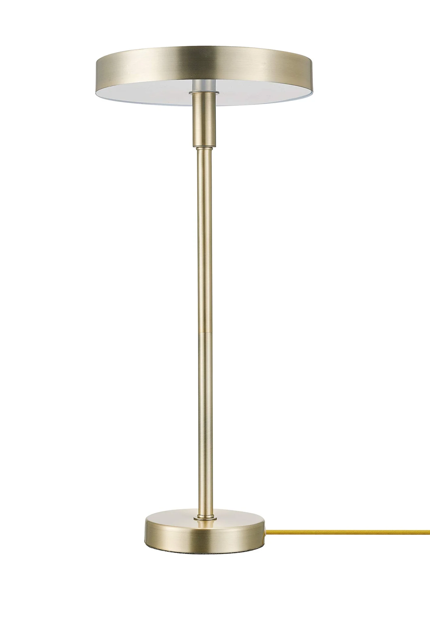 Modern Matte Brass LED Table Lamp with Disc Shade