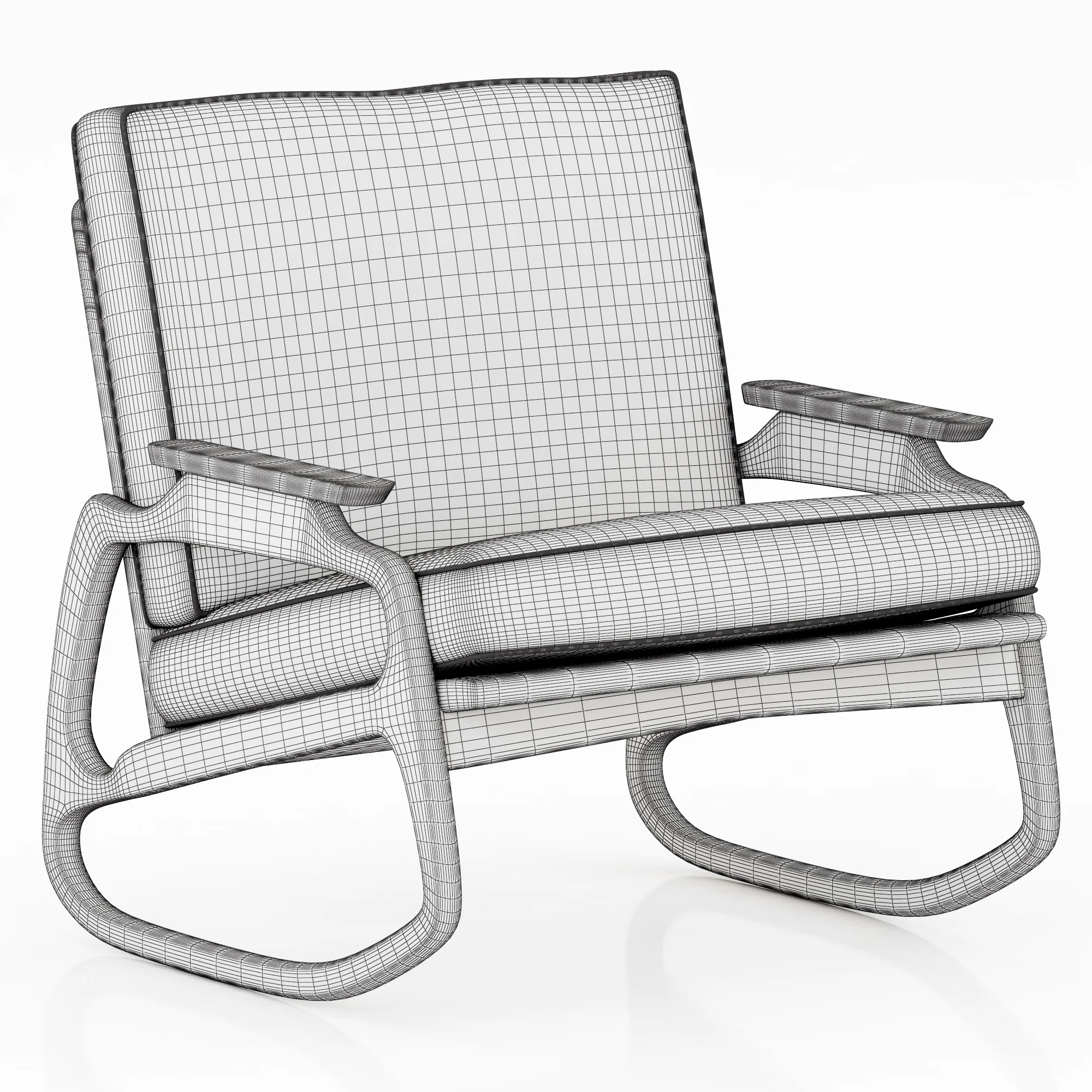 Baxter Ingrid Rocking Armchair — 3D model preview 4