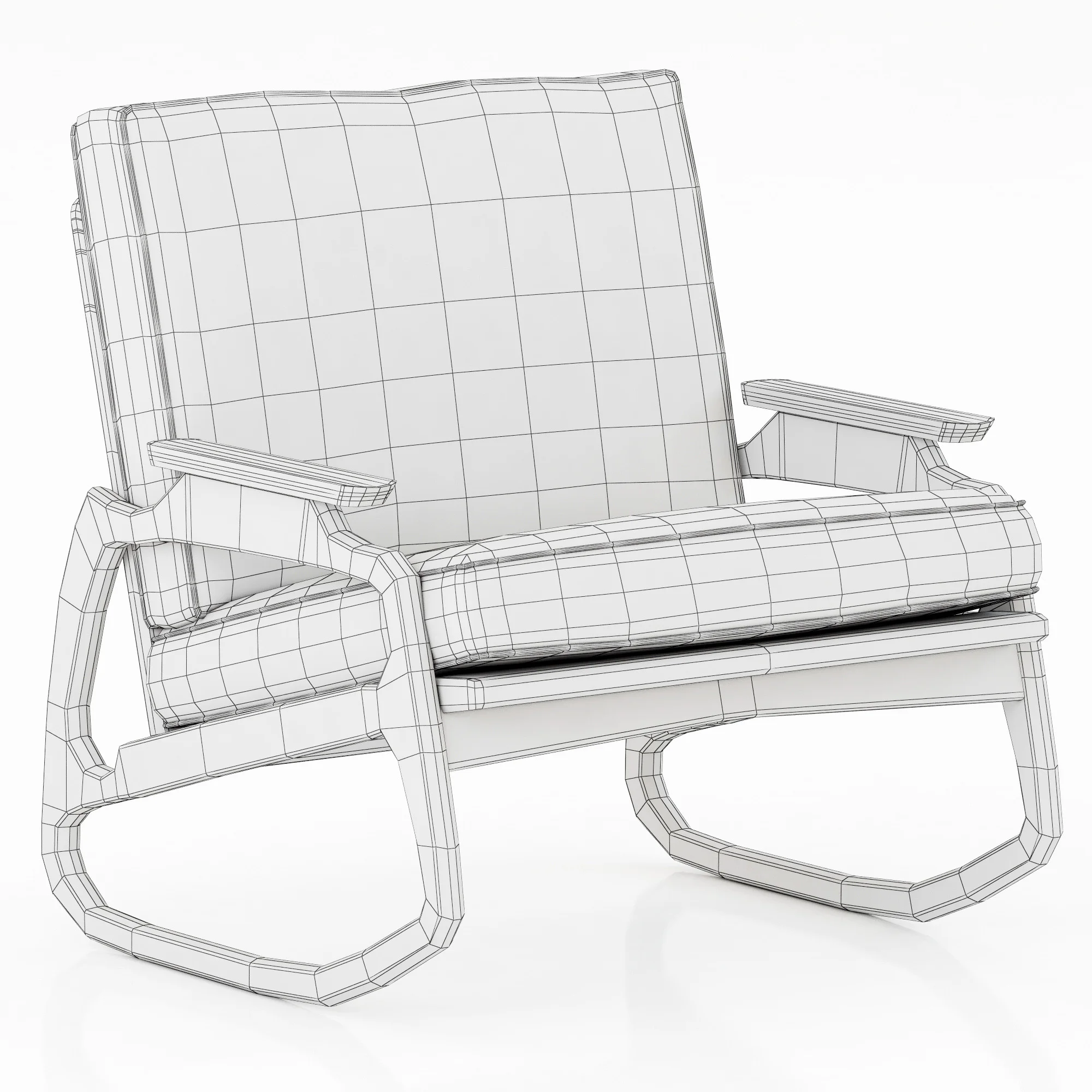 Baxter Ingrid Rocking Armchair — 3D model preview 5