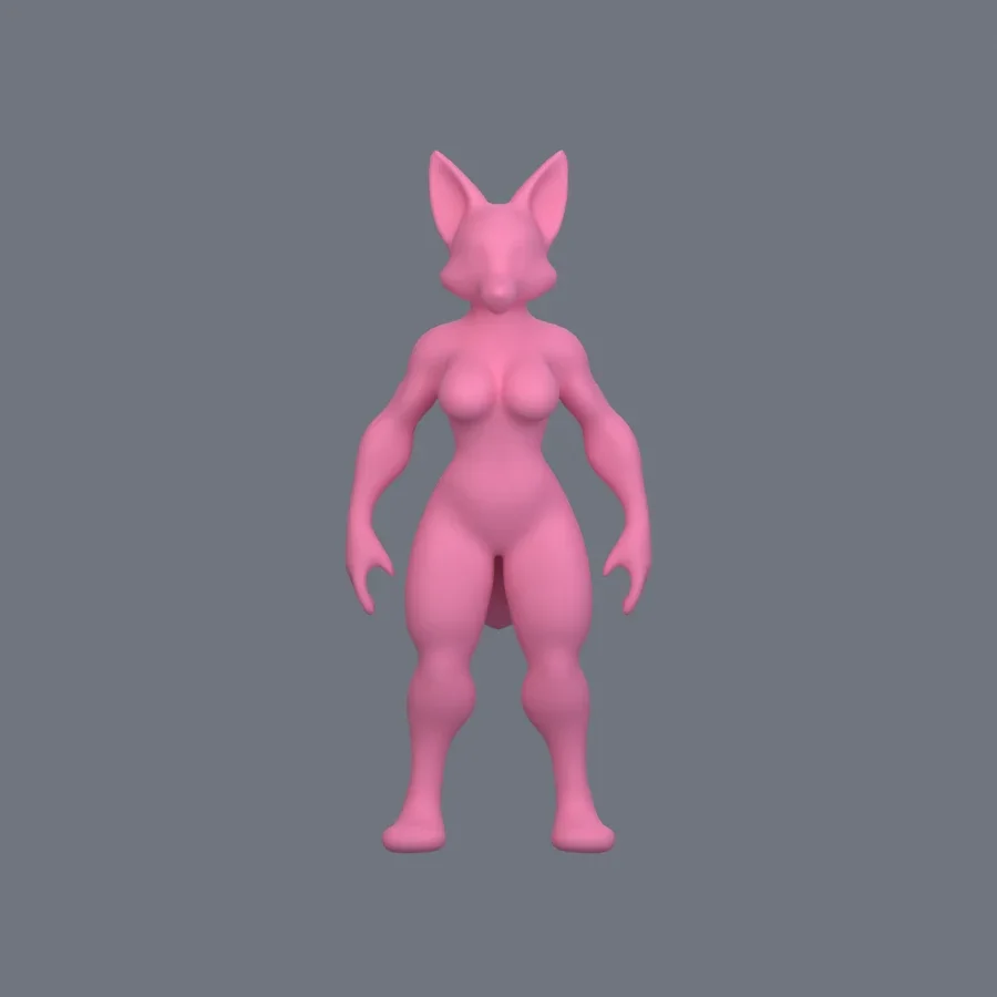 Furry Girl 10, 3D model preview 1