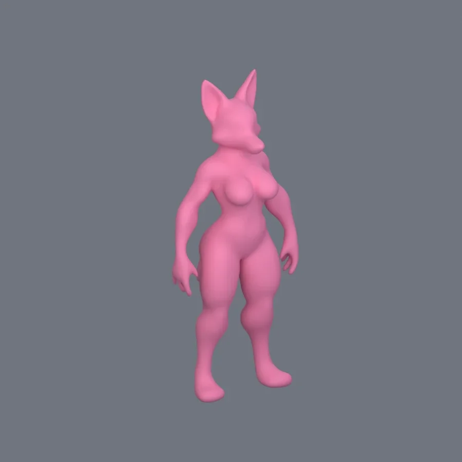 Furry Girl 10, 3D model preview 2