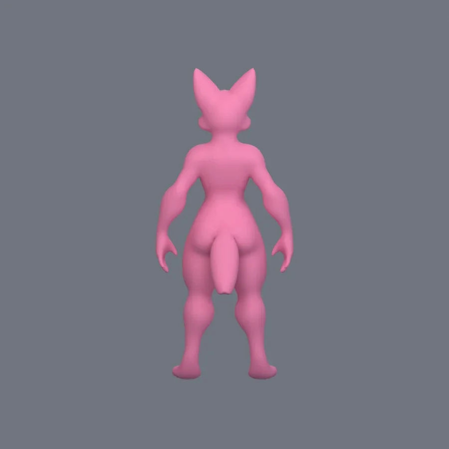 Furry Girl 10, 3D model preview 4