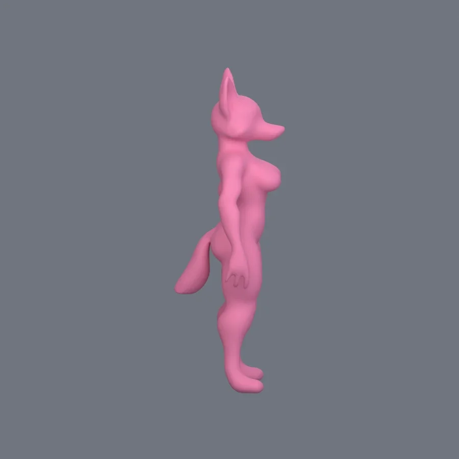 Furry Girl 10, 3D model preview 5