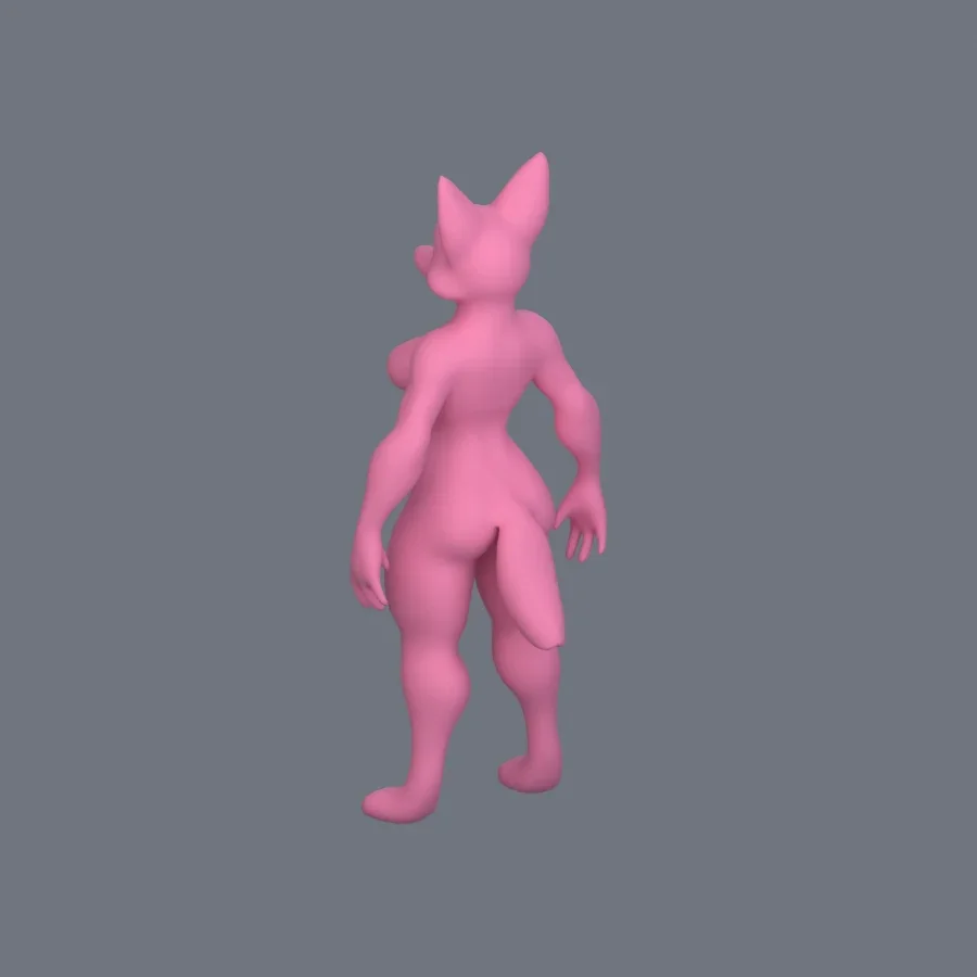 Furry Girl 10, 3D model preview 6